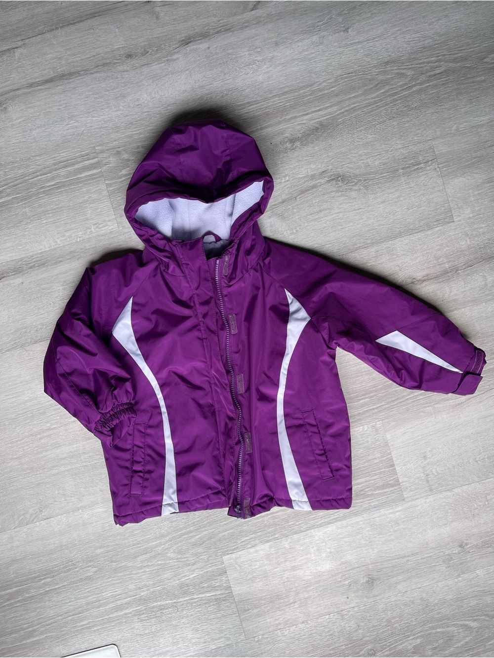 Arizona Jean Company Purple Hooded Jacket with White Accents